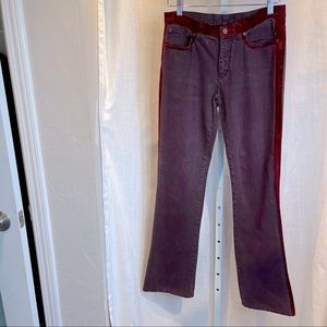 Etro Milano Plum Jeans with Burgundy Velvet Accents - Made in Italy - Size 28